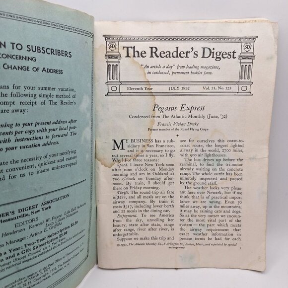 Readers Digest 1932 July Vintage Old Prohibition Spinster Factories Ford Asia - Picture 3 of 5